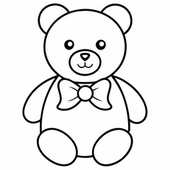 Fototapeta premium teddy bear outline vector illustration