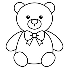 Obraz premium a cute teddy bear line art vector illustration