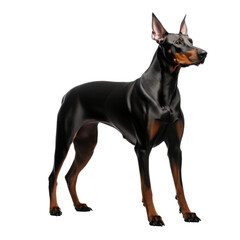 brown doberman dog isolated on white
