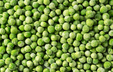 Full-Frame View of Frozen Green Peas from Above
