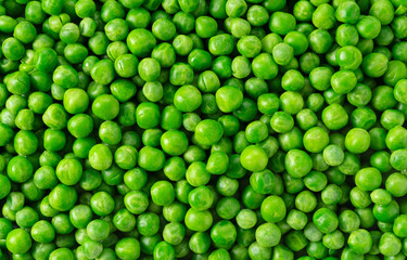 Full-Frame View of Boiled Green Peas from Above