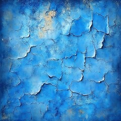 Obraz premium Cracked blue paint texture background