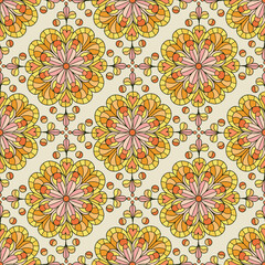 Stained glass tiles. Seamless vector pattern