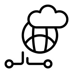 Cloud Server Line Icon