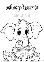coloring pictures of elephants for children
