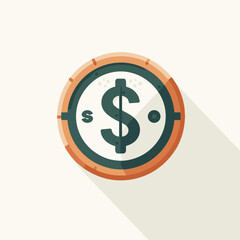 Obraz premium A simple and clean illustration of a coin, ideal for financial themes, business projects, or educational materials; perfect for banking campaigns, economic seminars, or savings-related events.