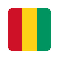 Flag of Guinea. Guinea rounded square flag icon digital vector illustration