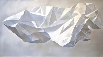 Fototapeta premium Floating paper-like folds, minimalism meets surreal abstraction, soft light play