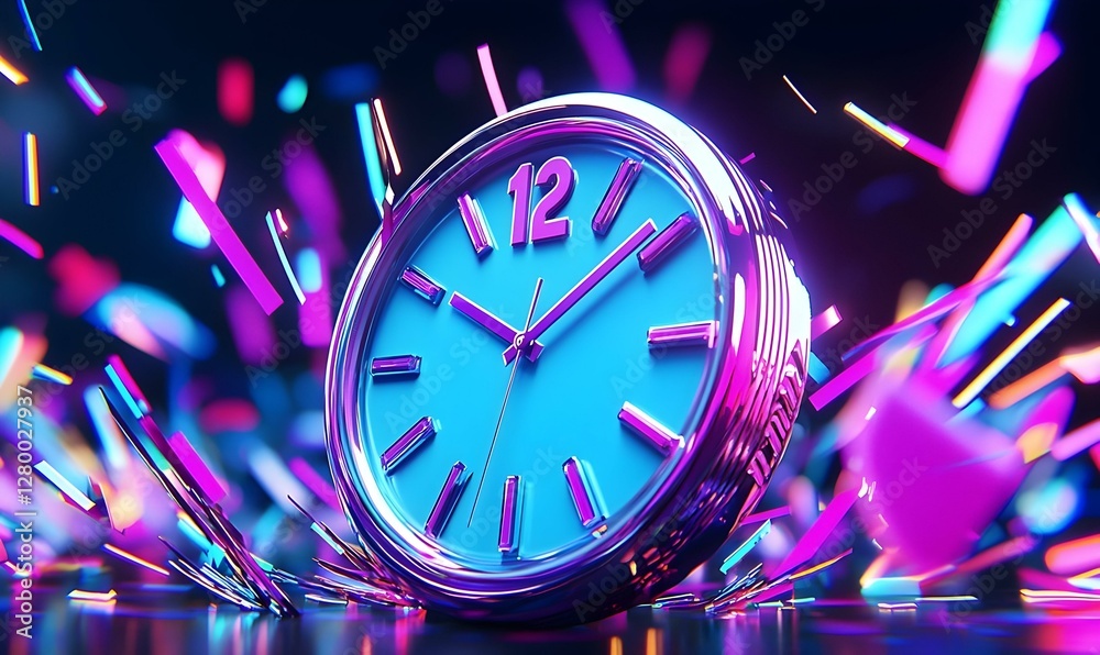 Poster dynamic countdown timer animation, sleek black background, bold numerals, engaging visual for time-s