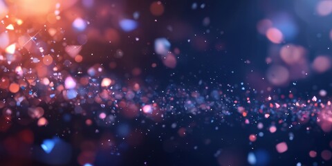 A vibrant swirl of colorful bokeh lights against a dark background, creating a dreamy, ethereal atmosphere.