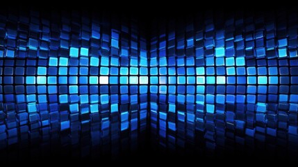 Abstract Blue Square Pattern with Glossy Lighting Effects