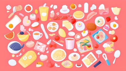 Vibrant Calendar of Culinary Delights, a lively display of colorful food illustrations celebrating diverse cuisines and seasonal ingredients.