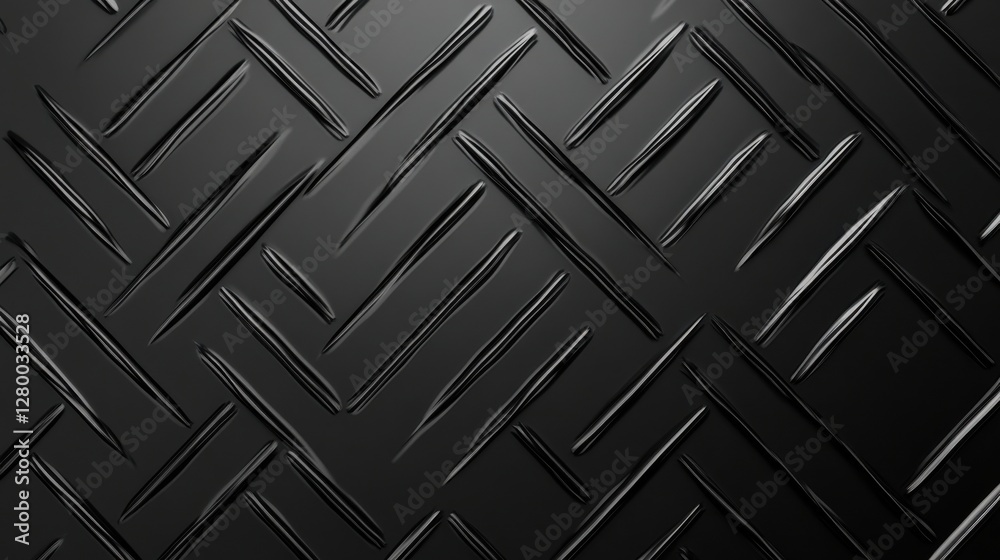 Poster black metallic textured surface with zigzag pattern and depth