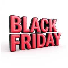 Red Black Friday Sale  D Text Render