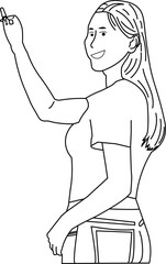 The Illustration of Woman Teacher teaching in front of the class