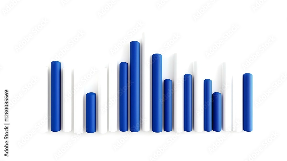 Poster abstract blue bar chart displaying data points, illustrating trends and insights in a visually engag