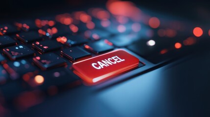 Cancel Button: Red Alert on Digital Keyboard