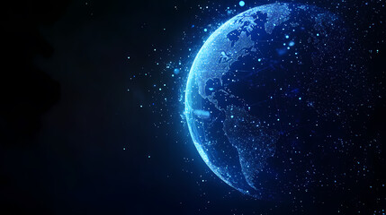 Obraz premium Earth Surrounded by Blue Glow in Space