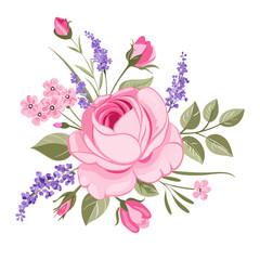 Spring flowers bouquet. vector  illustration