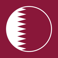 Flag of Qatar. Qatar round flag. Flag icon. Standard color. Circle icon flag. Computer illustration. Digital illustration. Vector illustration.
