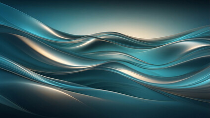 Naklejka premium Cool Teal Background with Subtle Light Waves