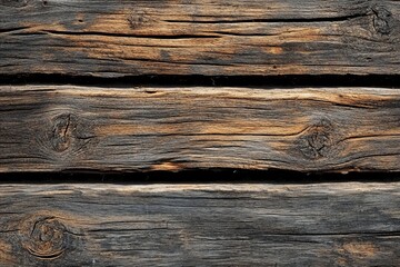 Fototapeta premium Natural wood texture showcasing rustic beauty with deep grains and knots on a weathered wooden surface