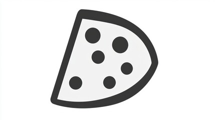 Fototapeta premium Simple Illustration of a Slice of Pizza with Pepperoni