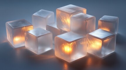 Arrangement of Translucent Cubes with Internal Illumination