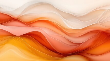 Abstract flowing waves digital art warm colors soft background artistic design