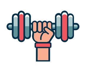 calisthenics hand with dumbbell curl icon