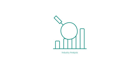 Industry Analysis Vector Icon for Competitive Market Insights