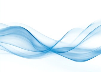 Abstract blue wave design on white background.