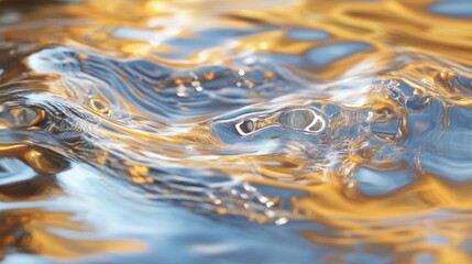 Rippling Water with Gold Reflections