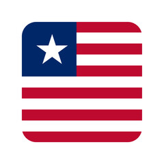 Flag of Liberia. Liberia rounded square flag icon digital vector illustration