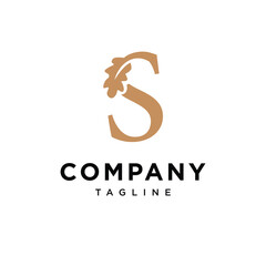 Letter S Oak Leaf Logo Icon Vector