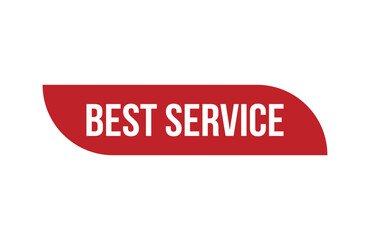 Red banner best service isolated on white background.