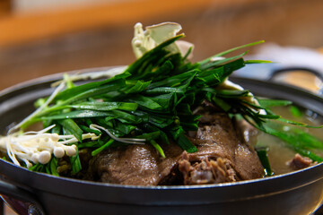 duck stew before boiling in the pot