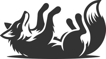 A fox rolling on the ground vector