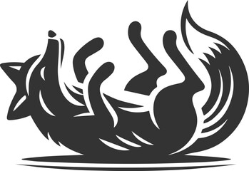 A fox rolling on the ground vector