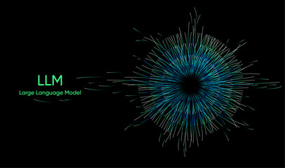 Illustration of abstract stream. Artificial intelligence. Big data, technology, AI, data transfer, data flow, large language model, generative AI © Krot_Studio