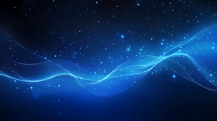 Obraz premium Mysterious Dreamy Blue Wallpaper with Glowing Waves & Stars
