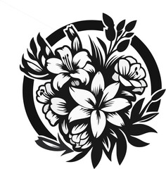 Elegant Funeral Flowers Logo – Symbol of Sympathy and Remembrance.eps
