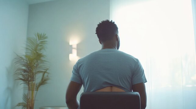 Nerve therapy session in a calm, minimalist clinic. Featuring healing and relaxation