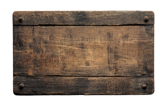 Old wooden board isolated on white background