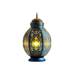 Islamic ramadan kareem lantern isolated on a transparent background.