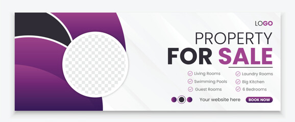 Modern Real estate Facebook cover design template banner