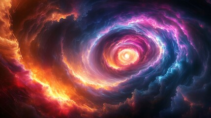 A futuristic cyber brain dissolving into a bright quantum core, pulsating with multicolored energy waves, surrounded by swirling quantum fields, soft luminous fog creating depth,
