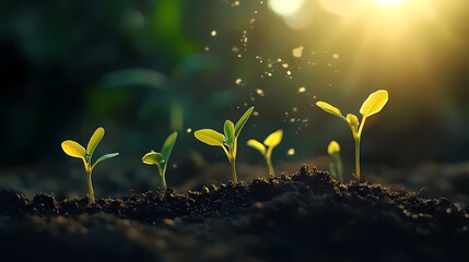 Sunlit Seedlings: A Vibrant Display of Life and Growth