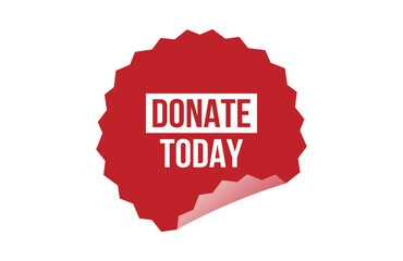Donate today red ribbon label banner.