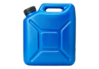 Blue plastic jerry can isolated on transparent or white background